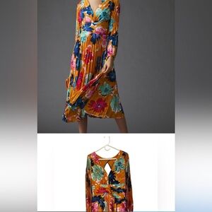 Maeve by Anthropologie Pleated V-Neck Dress